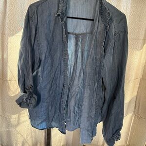 Casual Blue Button-Up Shirt